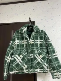 ZARA グリーン　ボアジャケット