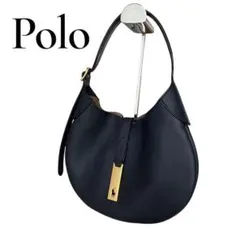 希少　美品　ポロ　ラルフローレン　バッグ　トートバッグ　ハーフムーン　ネイビー