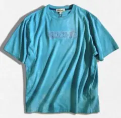 新品 KOCHÉ ロゴ刺繍 Tシャツ ライトブルー ブランド刺繍 タイダイ染め