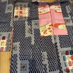 銘仙 羽織 長羽織 格子 アンティーク レトロ 大正ロマン