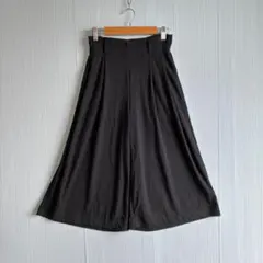 ユニクロ　ベルデッドクロップドワイドパンツ　ブラック　ベルトなし　S