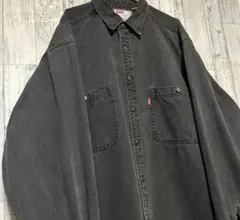 90s Levis 先染めブラックデニムシャツ　Lサイズ