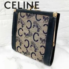 CELINE セリーヌ Cマカダム がま口 二つ折り財布 キャンバス レザーのサムネイル