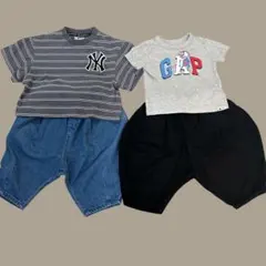 キッズ服セット　子供服　男の子 Tシャツ2枚パンツ2枚　夏服　半袖