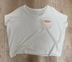 ポケット異素材Tシャツ 白×ピンクのサムネイル