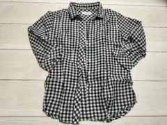 シャツ　ブラック・ホワイトチェック M