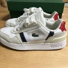 LACOSTE スニーカー ホワイト レッド ネイビー　23.0 箱付きのサムネイル