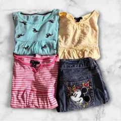 140cmGAPトップス＆ディズニーミッキーデニムパンツ4点女の子おまとめ