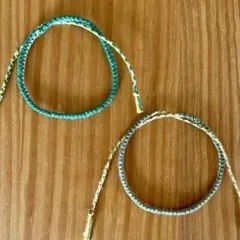 ミサンガset032GR アンクレット ブレスレット チャーム ハンドメイド