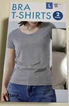 アツギ カップ付Tシャツ 2枚組 アイボリー/ベージュ L