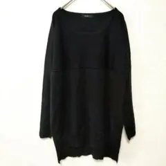 【訳あり】COMME CA ISM 透け感セーター 黒 薄手 インナーにも