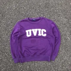 VARSITY スウェット トレーナー パープル UVIC 裏起毛 S サイズ
