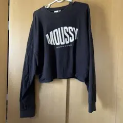 MOUSSY ブラック クロップドスウェット