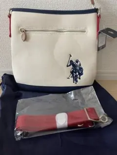 美品❣️U.S. POLO ASSN. 斜めがけショルダー　白×赤×紺のサムネイル