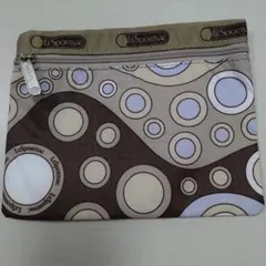 レスポートサック　Lesportsac　ベージュ✕ブラウン　ポーチ