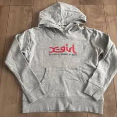 【美品】x-girl フード付きパーカー グレー