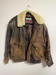 ◎80s G-1 レザーフライトジャケット 襟ボア 90s
