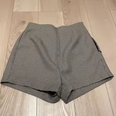 ハイウエスト チェック柄 ショートパンツ