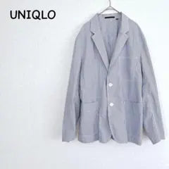 ユニクロ メンズテーラードジャケット ストライプ柄 カジュアル　M