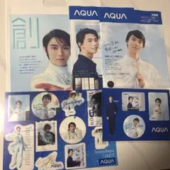 羽生結弦選手AQUA ノベルティセット① 非売品ステッカー2種類2枚 
