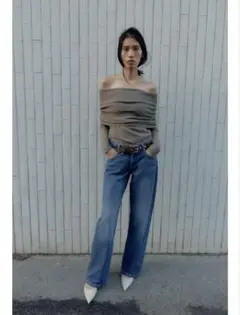 【今期】ギャザー入りストラップレスニットトップス/ ZARA