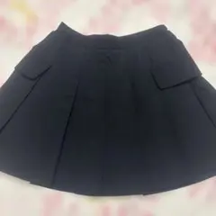 ブラック プリーツスカート キュロット インナーパンツ付CHIP CLIP
