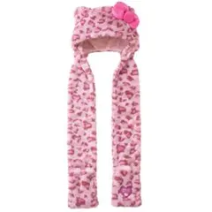 USJ キティ　ピンクヒョウ柄 3Wayマフラー　ファンキャップ