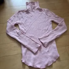 チャオパニック アンチピリング配色ステッチタートルニットピンクM【美品】