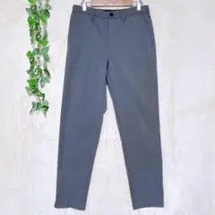 T021ジーユー美品 メンズパンツ S グレー後ろウエストゴム