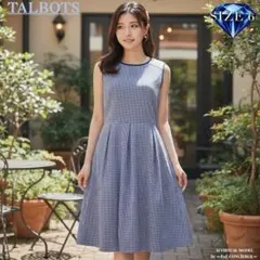 タルボット ギンガムチェック コットンストレッチノーカラーワンピース 6