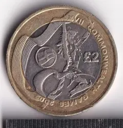 アンティーク　イギリス　POUNDS 旧硬貨　外国古銭　2008年　資産 硬貨】イギリス2ポンド：2008年ロンドンオリンピック1908年100周年