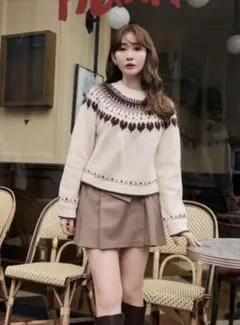 herlipto Heart Fair Isle Knit Pullover