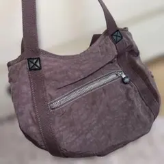 Kipling キプリング トートバッグ モンキーチャーム付き パープル