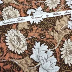 USED ウィリアム・モリス フラワーパターン生地はぎれ 120cmヴィンテージ