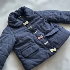 petit main リボン付きネイビーコート