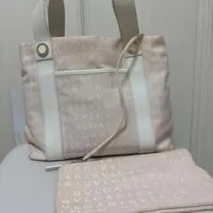 ブルガリ　ロゴマニア　トートバック　ピンク