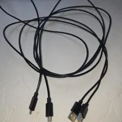 黒エレコム USB Type-A+Type-Cケーブル 長さ2m 2本