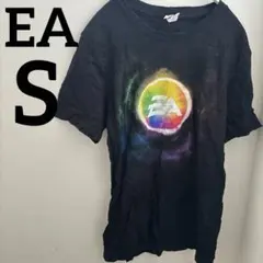 EA【S】USA カラフル ロゴ Tシャツ 半袖シャツ ブラック トップス レア