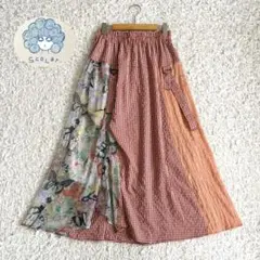 美品　ScoLarスカラー　花蝶アート柄 異素材切替2WAYスカート　シフォンのサムネイル