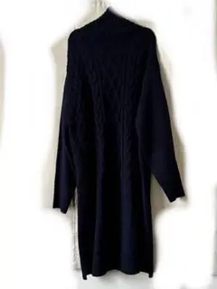 zootie 極厚手ニットワンピースロングワンピース M~LL ネイビー