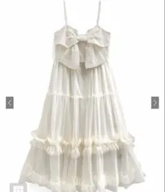 GRL リボン付きアイボリーキャミワンピース