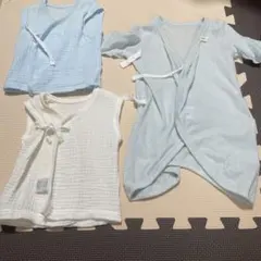 新生児肌着 3着セット 50〜60cmミルク汚れあり