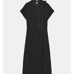 ZARA ドットプリントミディワンピース　ザラ　Sサイズ