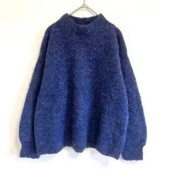◉samansa Mos2　モックネックニット　青×無地　長袖　M　トップスのサムネイル