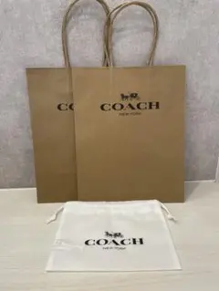 COACH ショップ袋2枚＋不織布袋1枚
