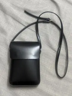 【処分する為半額！！】ブラックレザーショルダーバッグ