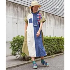 アミナ チャイハネ シャツワンピース パッチワーク