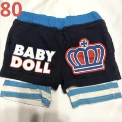 BABY DOLL 王冠プリント ショートパンツ　80
