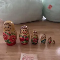 ロシア製 花柄マトリョーシカ 6体セット 1984年