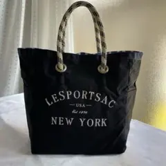 新品未使用●レスポ　トートバッグ　両面使用可能　ネービー　ハンドバッグSサイズ